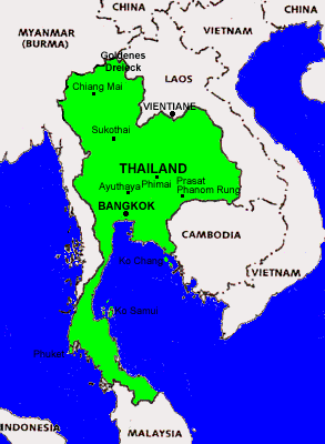 Karte von Thailand