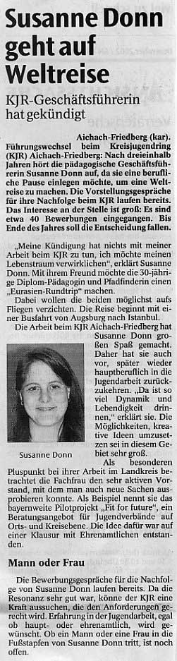 Pressemeldung Aichacher Nachrichten